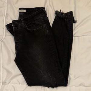 ZARA distressed cropped jeans